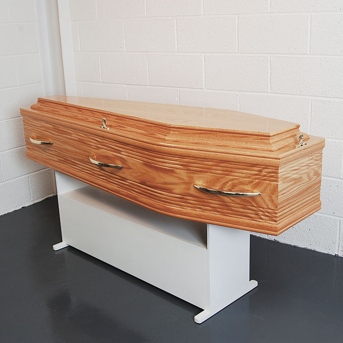 Beaded Side Natural Oak Coffin