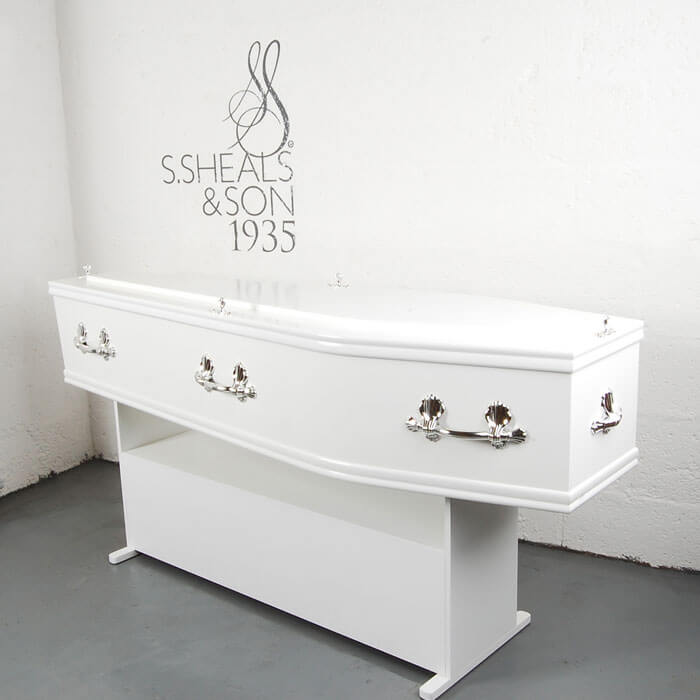 White Adult Coffin