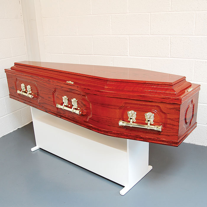 Pressed Panel Mahogany Coffin