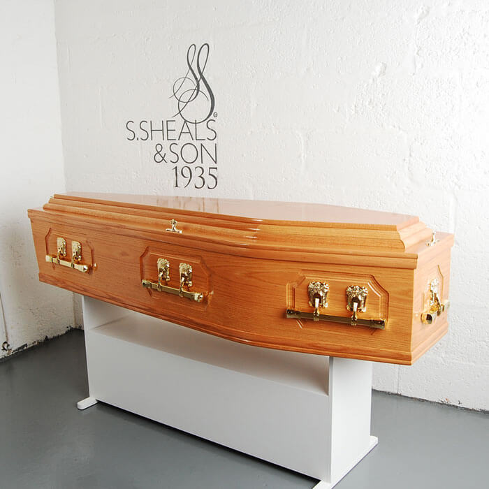 Solid Oak Panel Side Light Coffin
