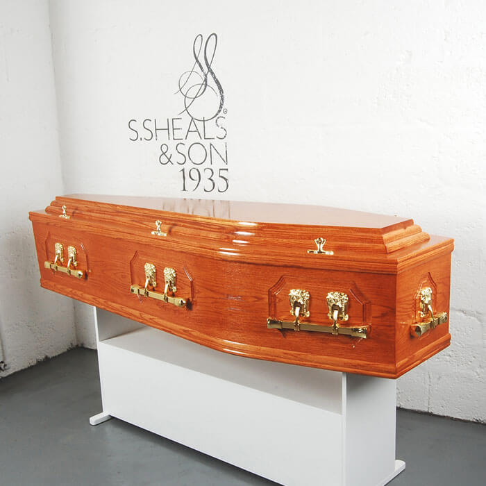Solid Oak Plain Side Mid Coffin