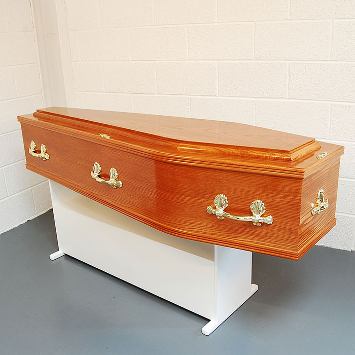 Plain Side Solid Oak Coffin