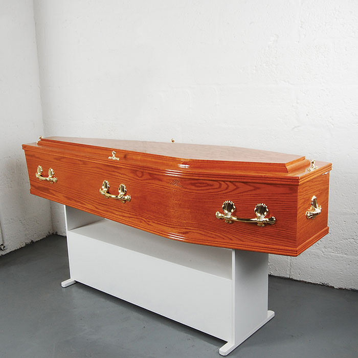 Plain Side Mid Oak Coffin