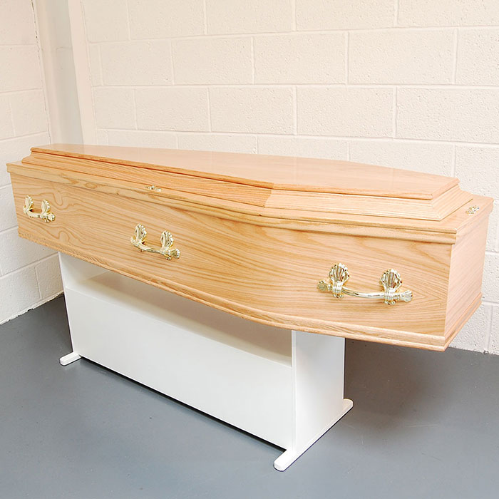 Plain Side Natural Oak Coffin
